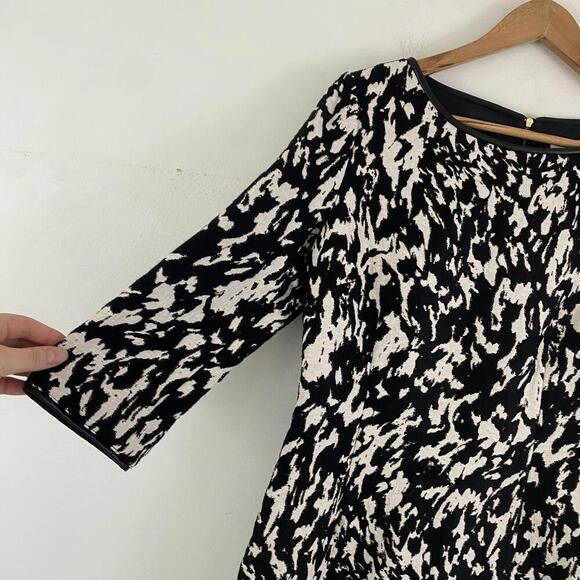 REISS black white metallic abstract animal print dress - Picture 4 of 7